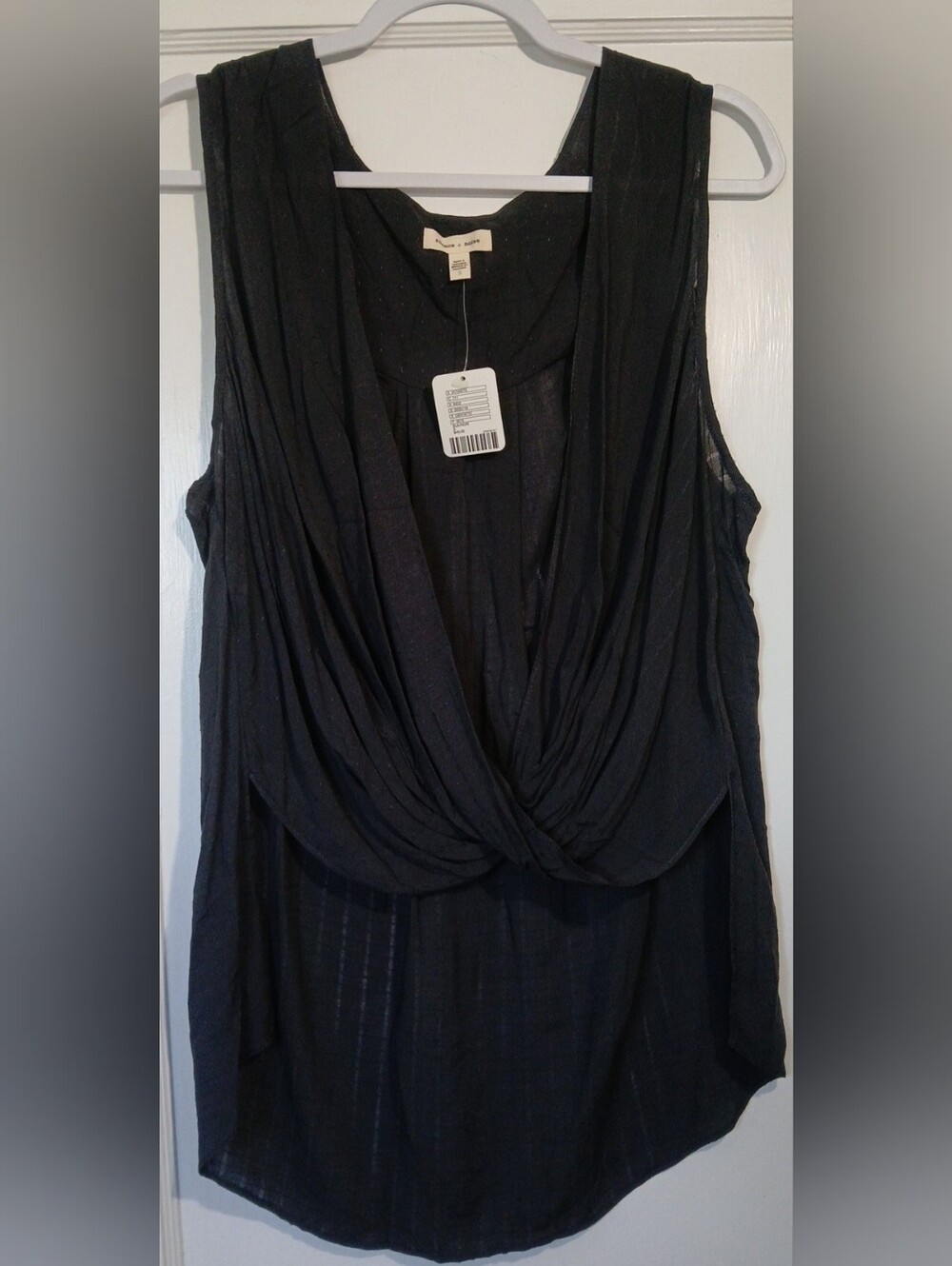 Silence + Noise Black Twist-Front Tank Top NWT